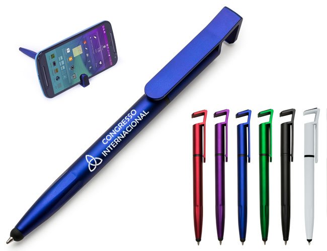 Caneta Plstica Touch com Suporte Personalizada