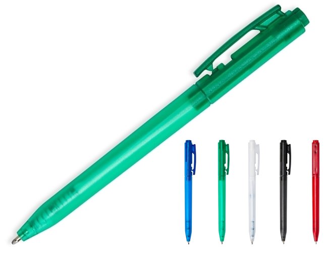 Caneta Plstica com Carga Preta Personalizada