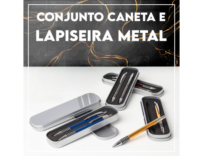 Conjunto Caneta e Lapiseira Metal