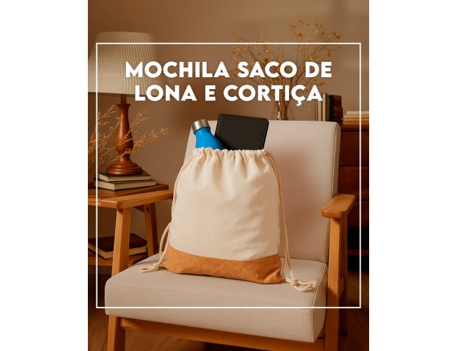 Mochila Saco de Lona e Cortia Personalizada