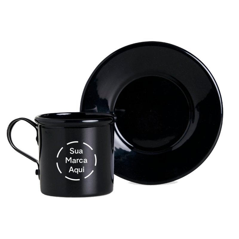 Xcara 100ml com Pires em Alumnio Personalizada