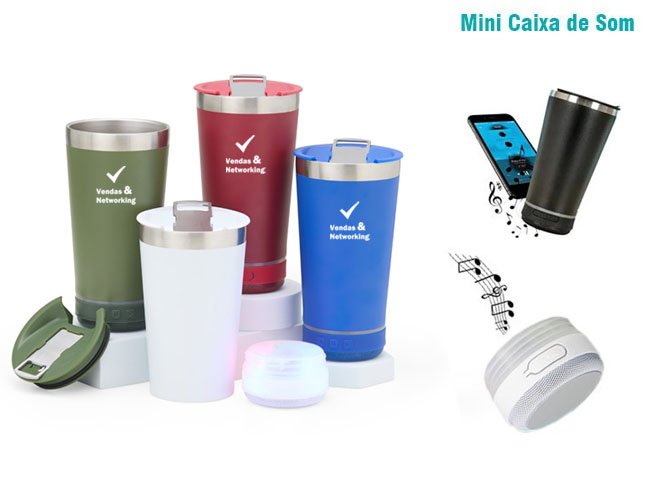 Copo Trmico Com Caixa de Som Personalizado