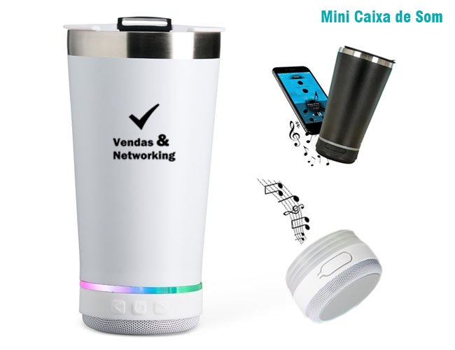 Copo Trmico 400ml com Caixa de Som Personalizada