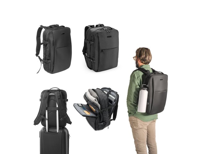 Mochila de viagem em poliéster reciclado 600D com bolso para notebook 17.3