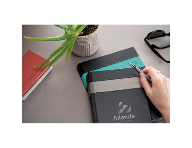 Agenda B5 em PU com marcador em fita Personalizada