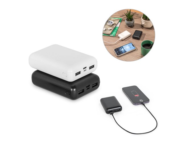 Bateria portti em ABS 100% reciclado e capacidade de 10.000 mAh