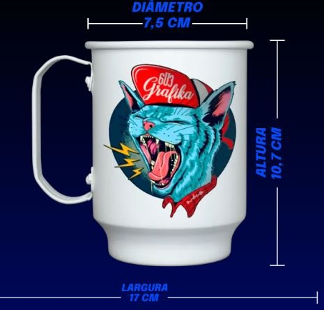 Caneca Alumínio 450 ML Personalizada