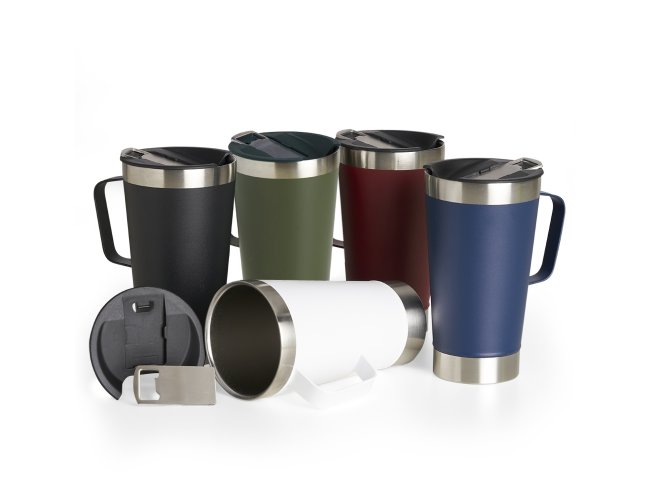Caneca Térmica Inox com Abridor 500ml Personalizada