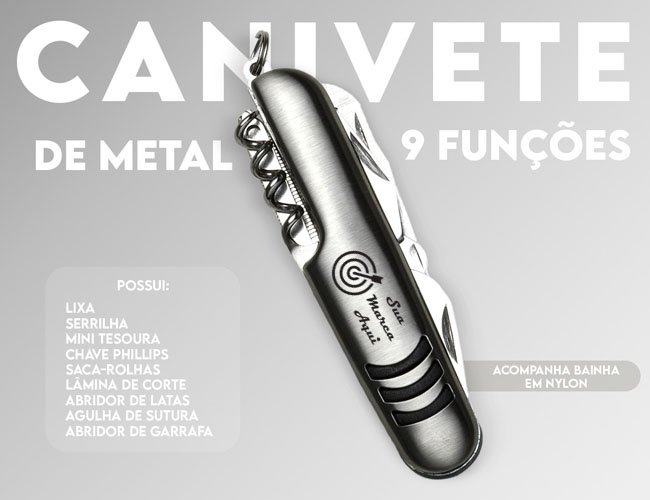 Canivete de Metal 9 Funções