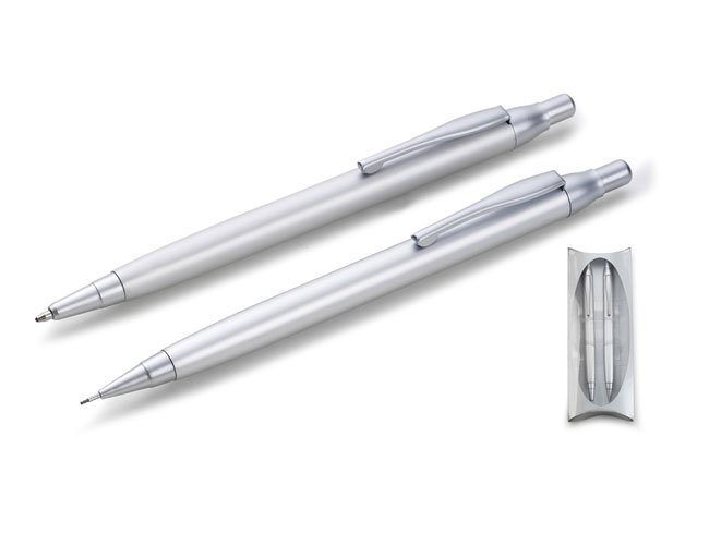 conjunto caneta e lapiseira plástico personalizado - as01