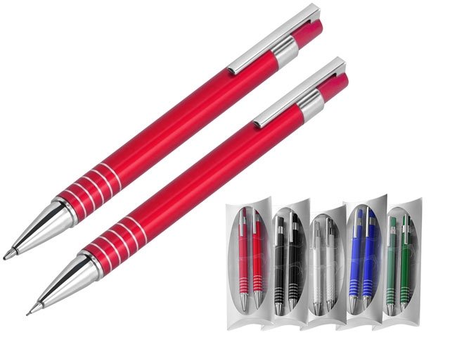 conjunto caneta e lapiseira em metal personalizado - as04