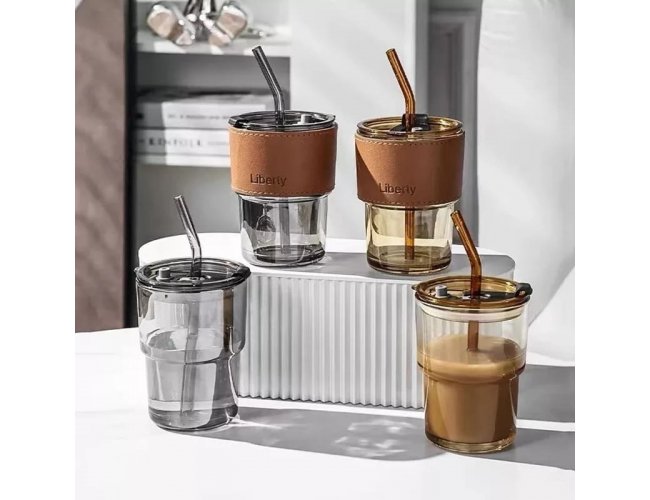 Copo De Vidro Com Canudo Personalizado