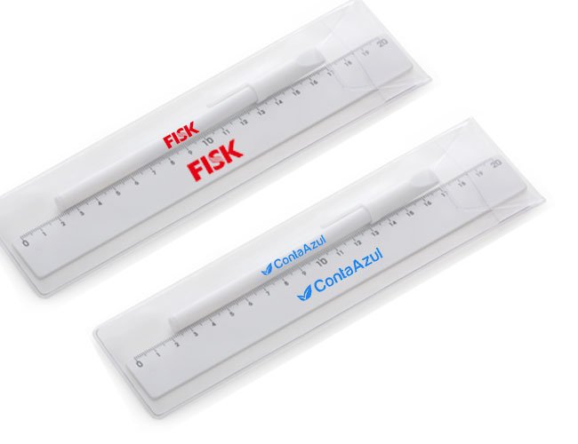 Estojo kit promocional personalizado com caneta e régua - x01