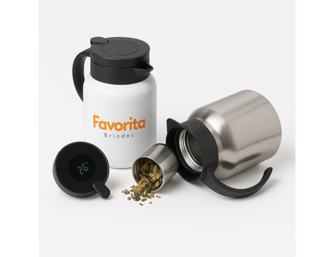 Chaleira Trmica Inox 750ml com Display LED