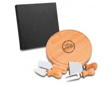 Conjunto Para Queijo Em Bambu / Inox Crdoba - 5 Peas Personalizado