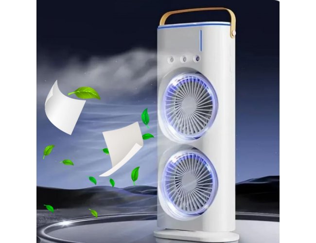 Mini Ventilador Umidificador Portátil Duplo Personalizado